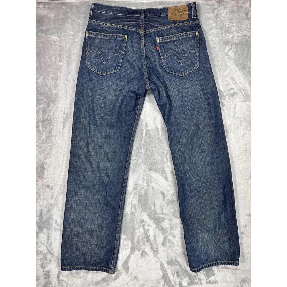 Levis 559 Relaxed Straight Jeans Mens 34x32 Dark Wash Blue Denim 100% Cotton